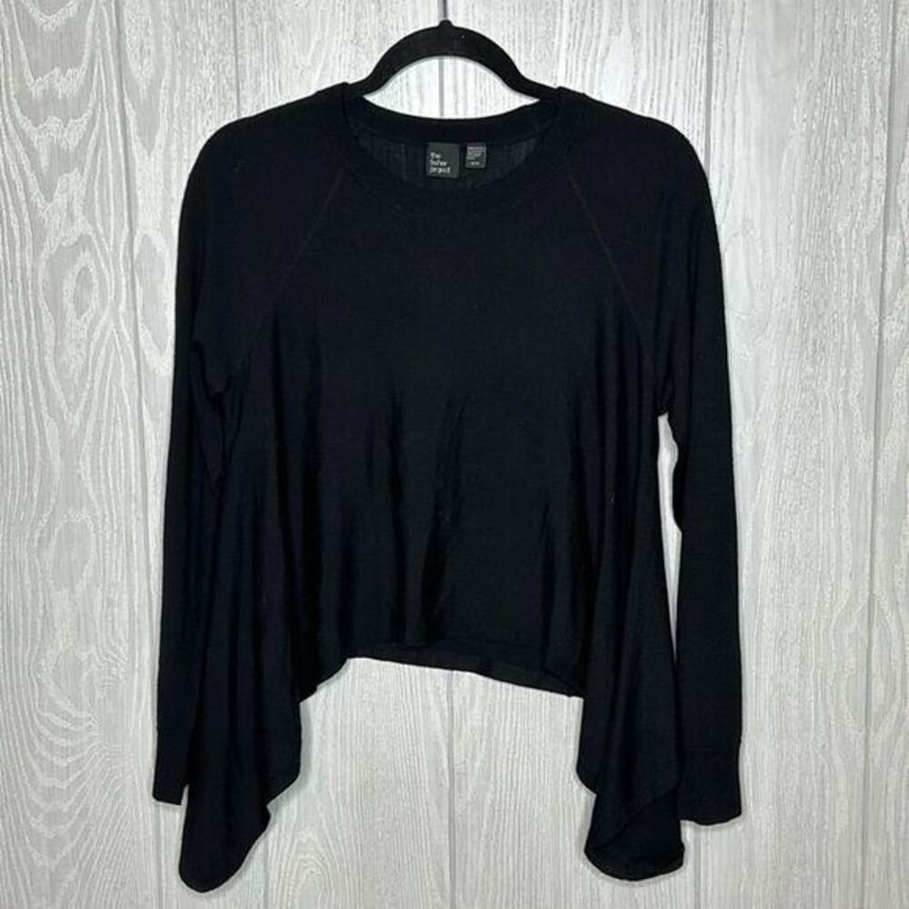 The Fisher Project‎ Merino Wool Black High Low side Sweater Size XS